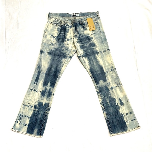 Psychedelic Crop Flare Jeans Size 27 4 - Picture 2 of 12